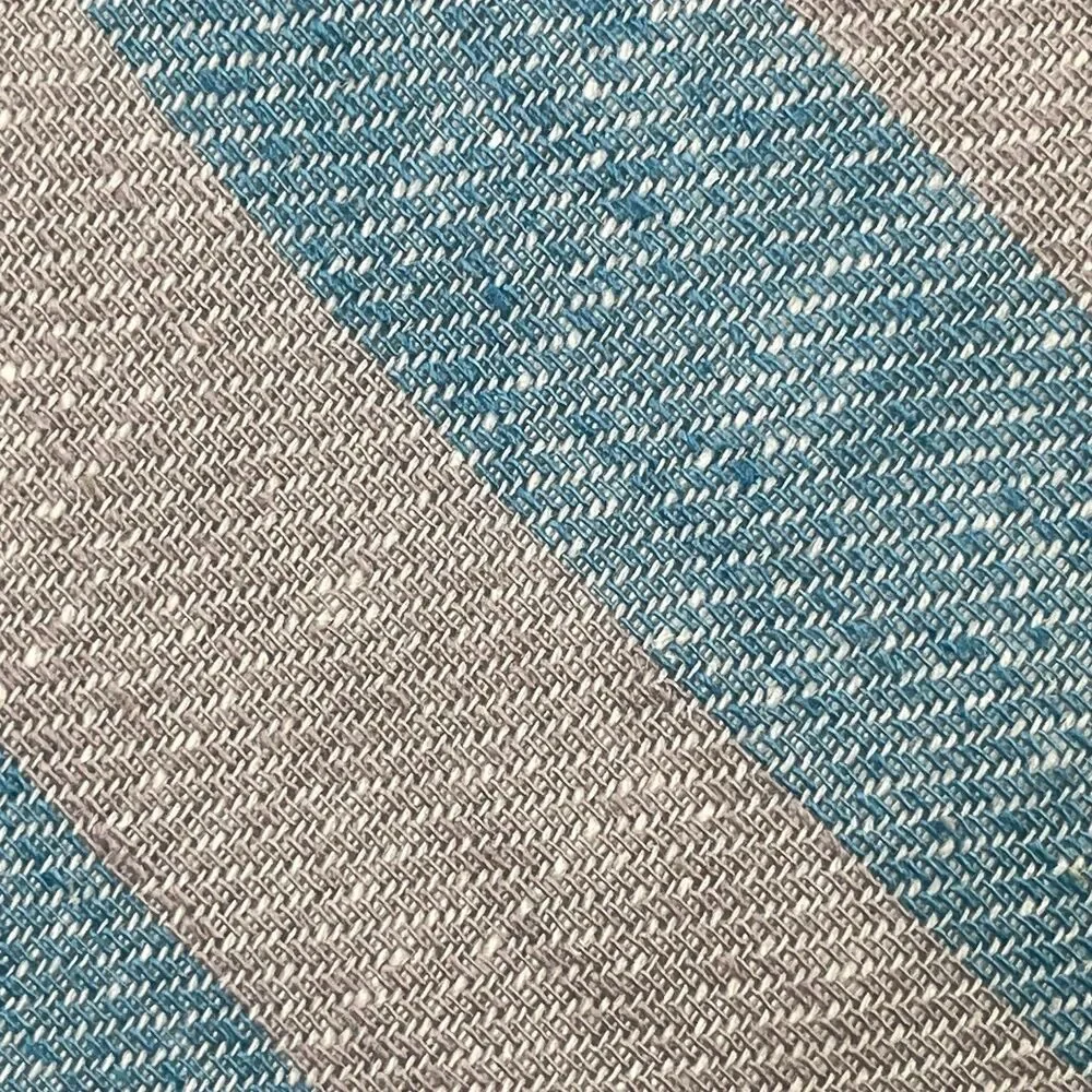 SPREZZA New York Tie Necktie Gray Blue Striped Linen Blend Skinny